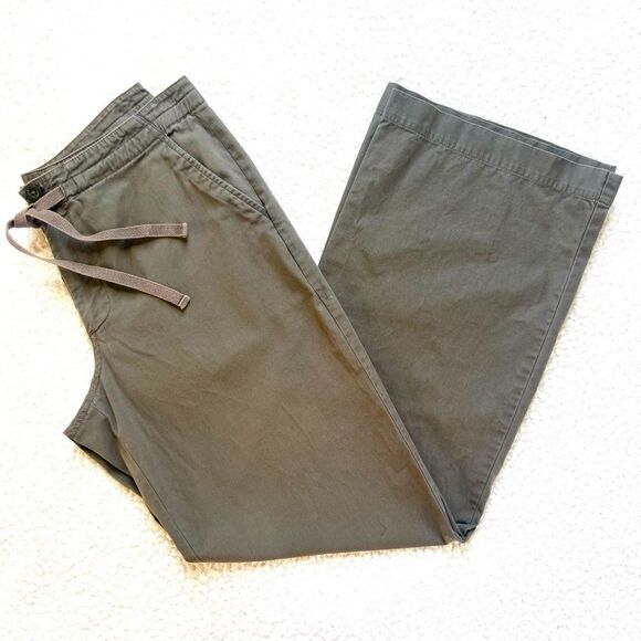 VTG Y2K GAP Women’s Wide Leg Olive Drawstring Waist Casual Pants SZ 8 - Picture 5 of 9